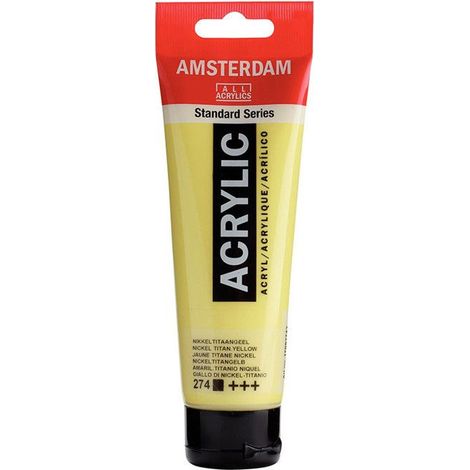 Peinture acrylique - NICKEL - Amsterdam - Tube 120ml - Jaune - Satiné - Résistance à la lumière (1/2)