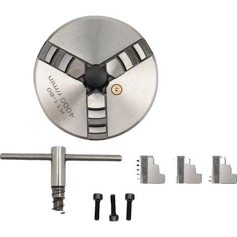 Mandrin auto-centrant à 3 mors, construction durable, haute précision, 80mm (1/2)
