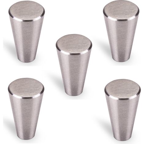 5er Pack - Möbelknopf LEONARD Ø 16 mm Edelstahl gebürstet Möbelknauf von SOTECH