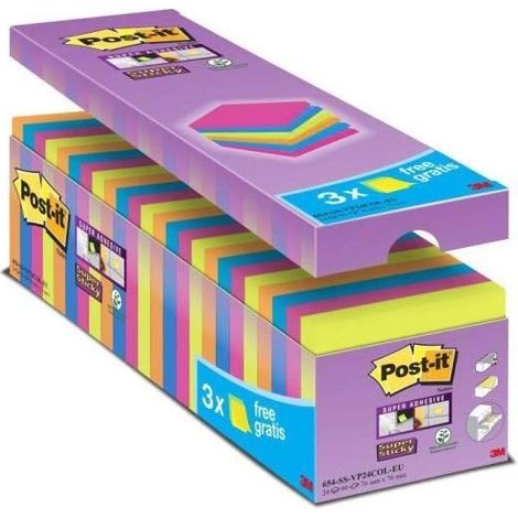 Post-it Blocco note de cubo (3 blocchi de 90 fogli, 76 x 76 mm), colore giallo