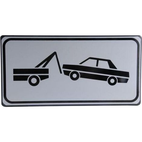 3G Cartello Stradale Zona Rimozione Forzata Lamiera Acciaio Rifrangente Classe I Figura 6-M 50x25 cm