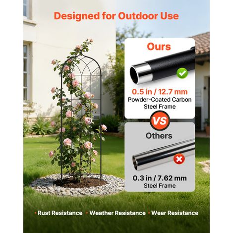 Treillis de Jardin Métal 52 5x180 cm Support de Plante Grimpante (1/5)