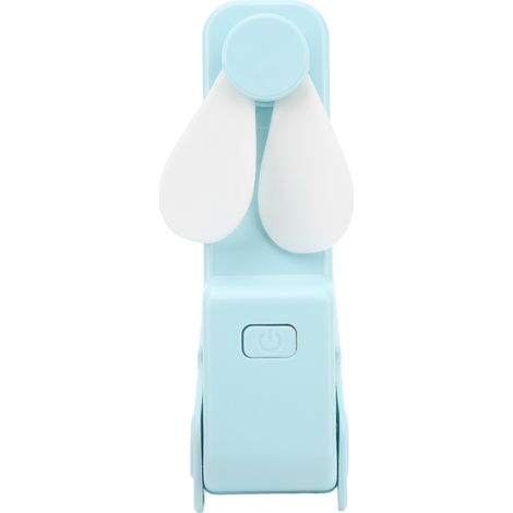 Faltbarer, per USB aufladbarer Taschenventilator mit Silikonflügeln, starker Luftstrom, 3 Geschwindigkeitsstufen, ideal für unterwegs, Himmelblau (1/5)