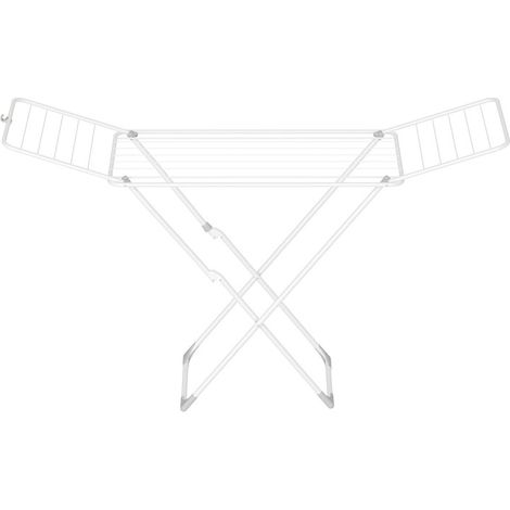 Étendoir à Linge, Pliable, Gain de Place, sur Pied, avec Ailes, pour Linge de Lit, Vêtements, Blanc (1/5)