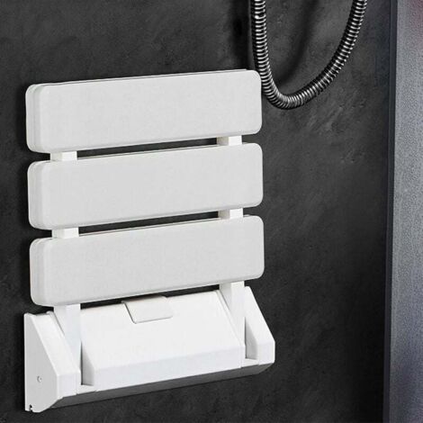 Duschsitz Klappbarer Duschsitz Wandmontage Tragkraft 130kg Klappbarer Duschsitz Badezimmer Klapphocker Weißer Hocker