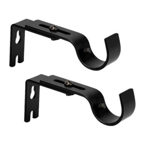 Supports Tringle à Rideau 2 Pièces Acier Inox Réglable, Fixation Murale Solide pour Rideaux/Vêtements HBCL (1/3)