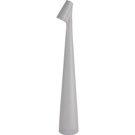 Tragbare, kabellose, wiederaufladbare und stilvolle Schreibtischlampe mit Aluminiumgehäuse, Touch-Beleuchtung, ideal für Wohnzimmer oder Büro, drei Dimmstufen (grau, D1,9 x 13,7) -