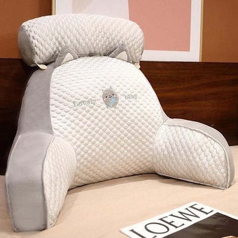 [SC] Coussin de dossier de lit - Coussin de lecture - Coussin de chaise de lit avec accoudoirs - Idéal pour s'asseoir au lit, travailler sur ordinateur portable ou regarder la télévision (60 x 40 cm)- (1/3)
