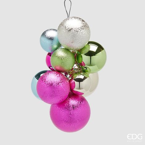 EDG Enzo De Gasperi Addobbo di Natale Grappolo 10 Pz Groove Mix - Modello 2 (1/2)