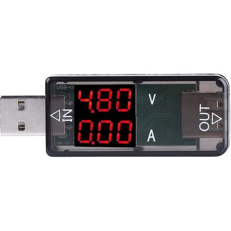 USB Tester Multimeter, 3.2-10V 0-3A USB Digital Current and Voltage Tester Meter Voltmeter Ammeter 0.01 Accuracy Multimeter Charger (1/4)