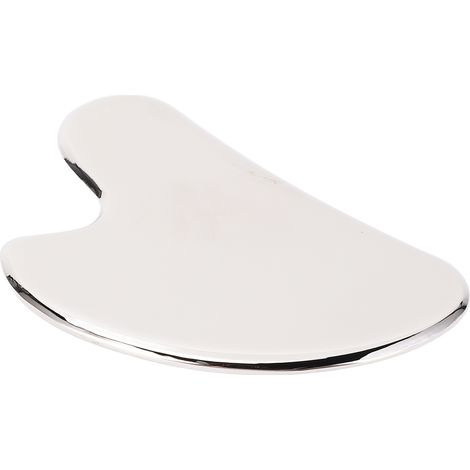 Outil de massage facial Gua Sha en acier inoxydable, planche à gratter épaisse pour estomper les rides du sourire, outil de massage en métal pour le visage (1/5)
