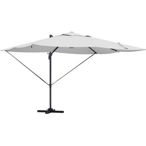 Parasol de plage, 351 x 250 x 253 cm, en polyester et aluminium. (1/4)