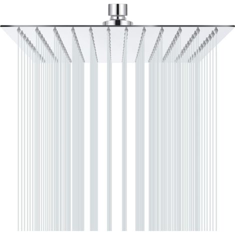 Tête de douche plongeante carrée en acier inoxydable 30x30 cm (1/5)