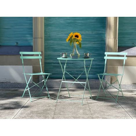 Set di tavolo e sedie da giardino 2 posti Lisbona Verde Menta (1/5)