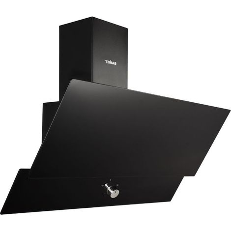 Cappa da parete 90 cm con vetro e corpo colore nero - TURBINE 90 Samet (1/3)