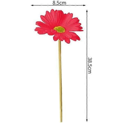 Décoration de table DIY avec de petites marguerites colorées, bouquet de chrysanthèmes sauvages artificiels, fleurs artificielles pour la décoration du jardin et du salonrose rouge (1/5)