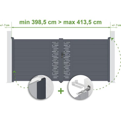 Puerta batiente regulable ancho ARLBERG 4m Alt.180cm aluminio Gris antracita (1/4)