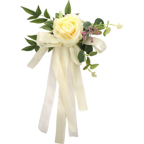 Mori Floral Stuhllehnendekoration mit echten künstlichen Blumen für Hochzeiten und Bankette (3) (1/5)