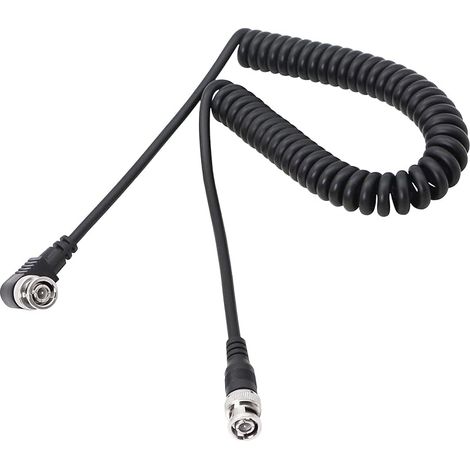 Câble BNC 3G / HD SDI Câble enroulé BNC Adaptateur de connecteur d'extension BNC à angle droit, adapté aux systèmes de vidéosurveillance des caméras de sécurité vidéo et des oscilloscopes (1/5)