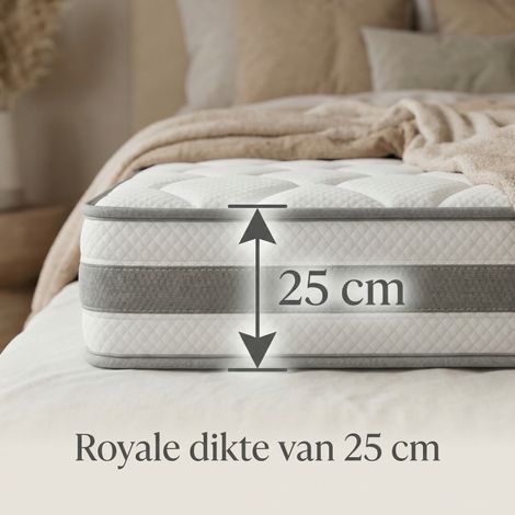 Matelas 160x200 Ressorts Ensachés, 7 Zones, Mousse, Fermeté H4, 25cm, Oeko-Tex