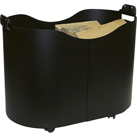 Panier à roulettes pour bûches Herval Noir Edilinox