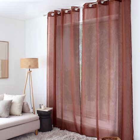 Voilage Sia 140x240 cm uni texturé - 140x240cm - Mocha (1/2)