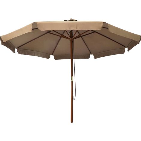 Maison Exclusive - Sonnenschirm mit Holzmast 330 cm Taupe