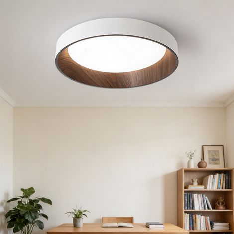 Plafonnier LED Moderne Rond 40cm - Lumière Blanche 6000K - Éclairage pour Chambre, Salon, Couloir, Balcon - Installation Facile (1/5)