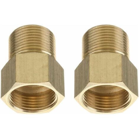 FENOPLASTICALot de 2 Coupleurs M22, Adaptateur Laiton, Filetage Mâle 15mm Vers Femelle 14mm, Pour Nettoyeur Haute Pression (1/5)