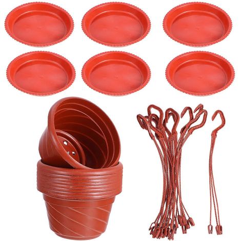 Pots de fleurs suspendus en plastique pour jardin, lot de 10 (1/5)
