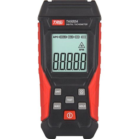 TASI Digitaler Drehzahlmesser, berührungsloser Mini-Drehzahlmesser mit LCD-Anzeige, tragbarer digitaler Drehzahlmesser fo-TA500A-