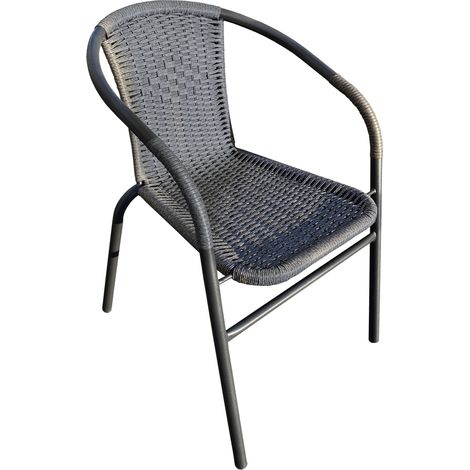 Poltrona Spritz struttura in metallo verniciato con seduta in polirattan 54x56x73 cm sedia da giardino esterno (1/5)