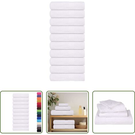 vidaXL Frottiertücher - Badetücher FROGN 10 Stk. Weiß 100x150 cm 360 g/m² (1/5)