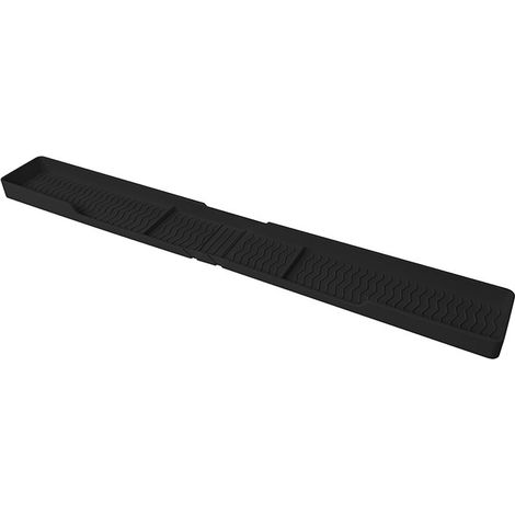 Etagère Magnétique Pour Plaque De Cuisinière - Silicone Souple - 3 Compartiments Pour Epices - 76 X 8,7 X 2,5 Cm - Noir - 1 Pièce (1/5)