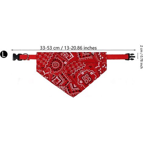 Verstellbares dreieckiges Haustier-Bandana, Hunde- und Katzen-Bandana, Halstuch, Accessoire-Schal für Haustiere, Rot L (1/4)
