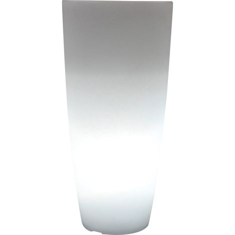 Vaso Luminoso Tondo Ø40x90 cm in Resina Bauer Bianco Ghiaccio