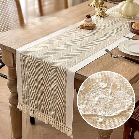 Runner De Table - 35 X 120 Cm - Nylon Et Spandex - Style Scandinave - Pour Table À Manger Et Buffet - 1 Pièce (1/5)