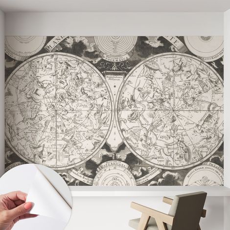 Papier peint adhésif décoratif pour chambre et salon Design moderne à poser facilement Carte stellaire 152x104 cm (1/5)