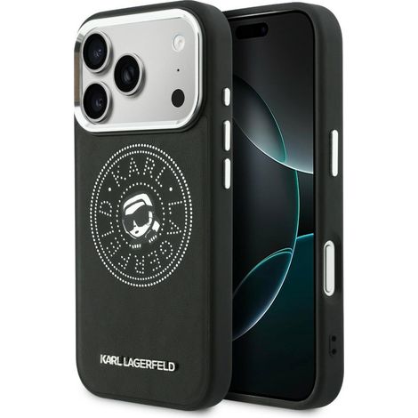 Funda Karl Lagerfeld Point & Karl Sketch MagSafe para iPhone 17 Pro Max negra (1/5)