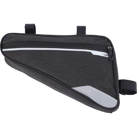 Sacoche de cadre triangulaire pour vélo 1,2 L en fibre de polyester imperméable, pochette d'angle à fixer sous le tube supérieur, accessoires de cyclisme, noir (1/5)