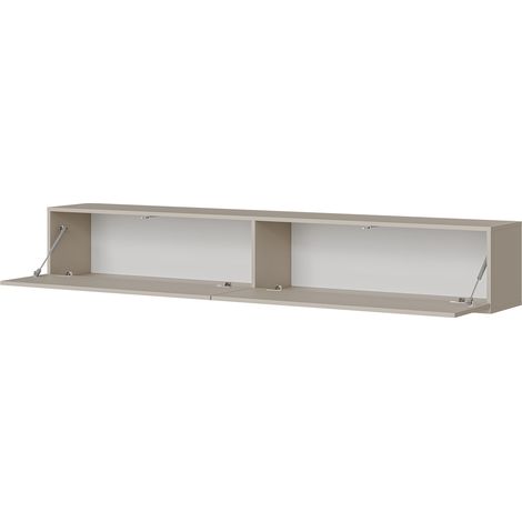 Mobile Porta tv Mocogno, un Ripiano, 2 Ante, un Vano, 200x32x32h cm Beige