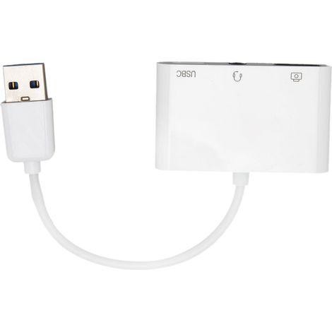 Adaptateur chargeur pour casque audio multifonction 3 en 1 USB 3.0 mâle vers femelle vers jack 3,5 mm