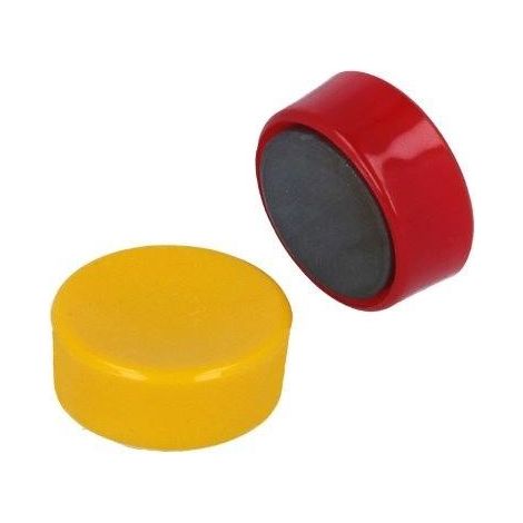 Magneti tondi Ø 25 mm. con copertura in plastica colori assortiti 3 pz.
