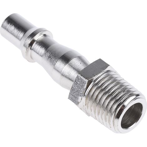 Raccord rapide pneumatique RS PRO, Filetage vers Mâle R 1/4 Mâle 1/4pouces PLC 60, Rectus 19 en Laiton ( Prix pour Paquet de 5 ) (1/3)
