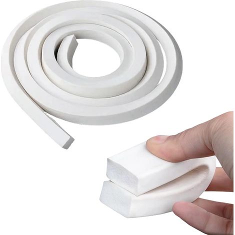 Bande d'étanchéité en mousse de silicone 2M 6x6mm Joint d'isolation résistant aux intempéries, insonorisant et anti-poussière pour portes et fenêtres, flexible (1/5)