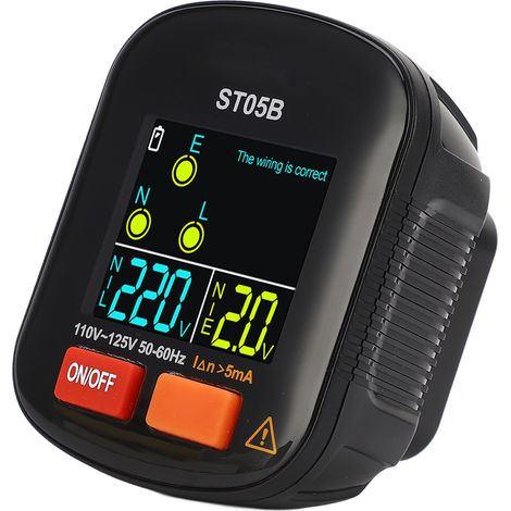 Testeur de prises électriques avec affichage LED, prise américaine 110-125 V (1/5)