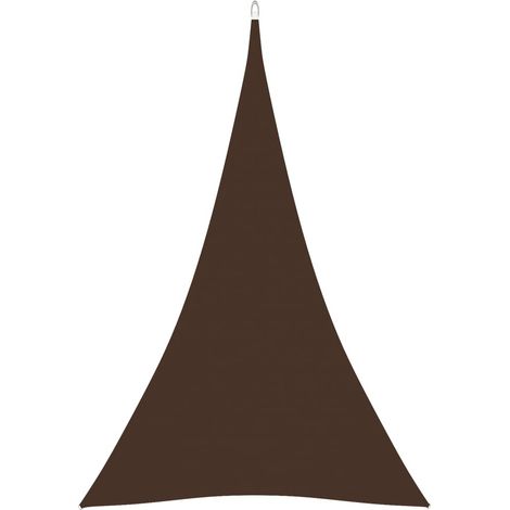vidaXL Parasole a Vela Oxford Triangolare 5x7x7 m Marrone (1/8)