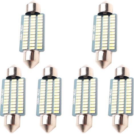 Lot de 6 Ampoule LED C5W 39mm, 36 SMD 3014, Blanc 6000K, 12V, pour Plafonnier, Liseuse, Portière (1/5)