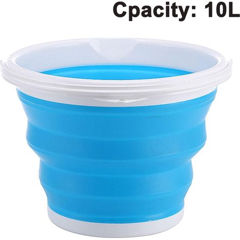 Seau Pliable - 5 L ou 10 L - PP Alimentaire - Poignée Ergonomique et Accroche Intégrée - Pour Camping, Jardinage, Nettoyage et Activités Extérieures (1/5)