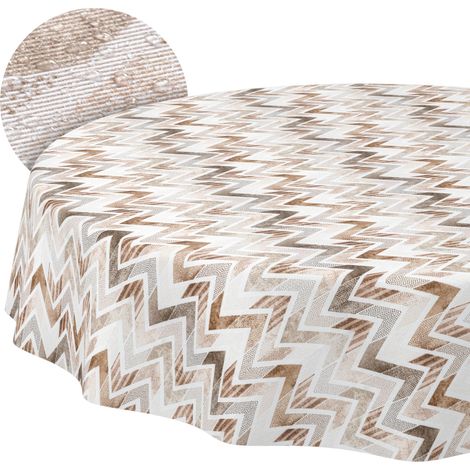 Nappe enduite Zigzag Ronde Ø 140 cm extérieur imperméable (1/5)